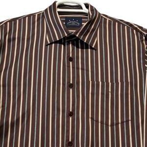 Indigo Palms Denim‎ Co Tommy Bahama Men's XL Brown Long Sleeve Striped Shirt